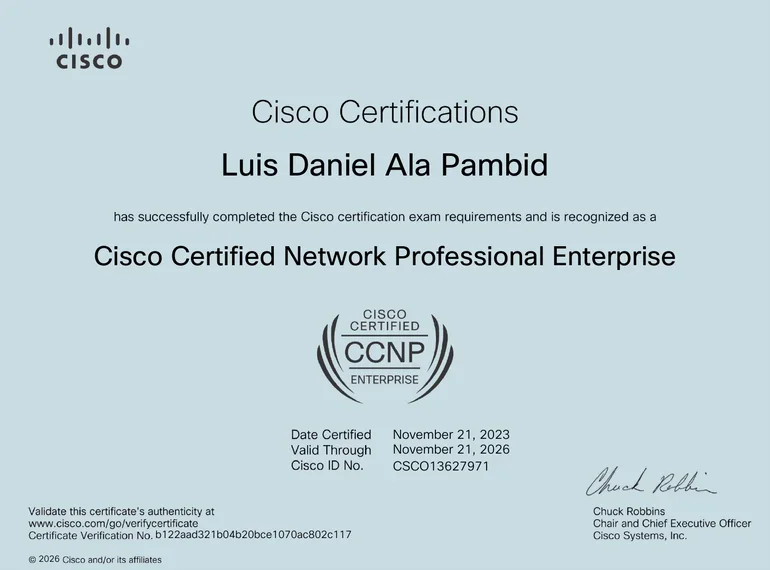 CCNP Enterprise certificate